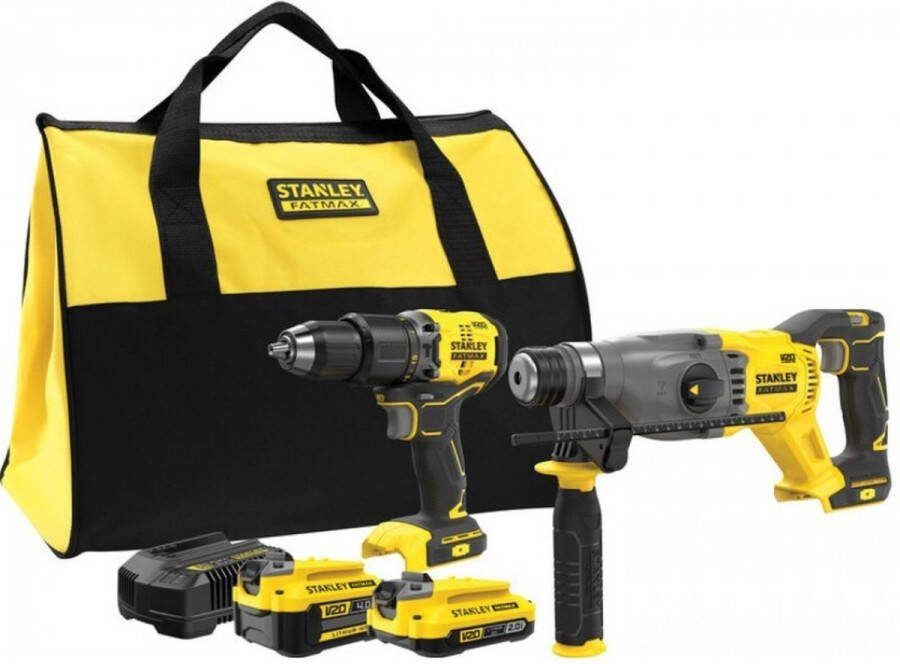 STANLEY SFMCK216MDS-QW draadloze schroeftol en boorhamer met lader en softbag