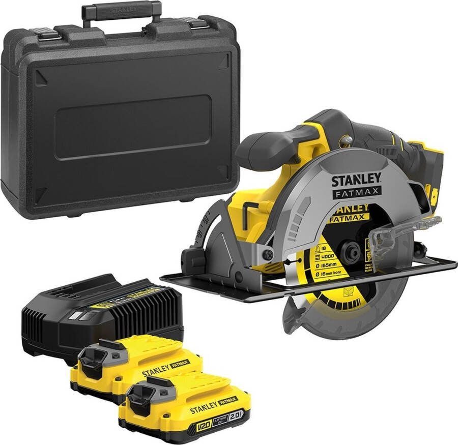 STANLEY SFMCS550M2K FATMAX V20 Accu Cirkelzaag 190mm Brushless 18V 4.0Ah in Koffer