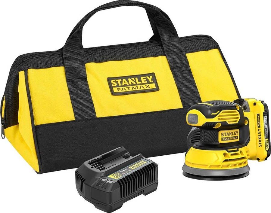 STANLEY SFMCW220D1S FATMAX V20 Accu Excentrische Schuurmachine 18V 2.0Ah in Tas