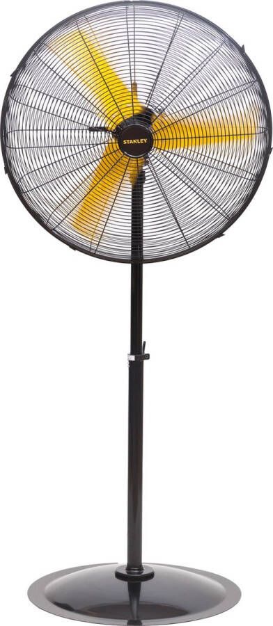 STANLEY ST-30P-E Statiefventilator Staande Ventilator voor Bouwplaats 82dB IP20 Gecertificeerd 69 9 x 69 9 x 210 9 CM Staal Geel Zwart