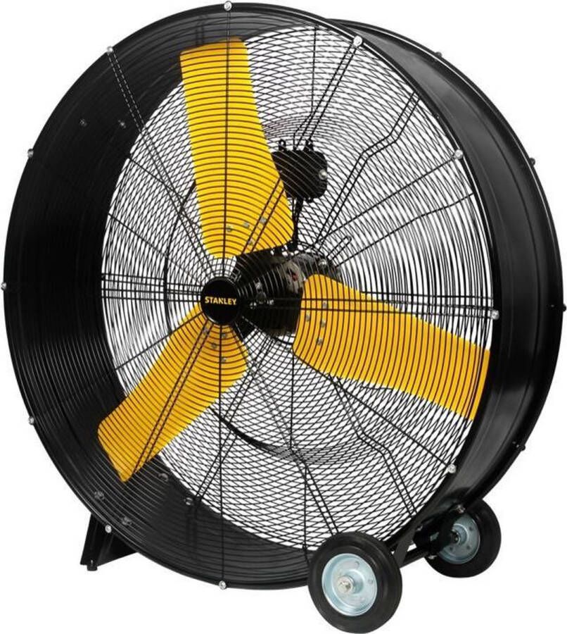 STANLEY Vloerventilator ST-36D-E Ventilator voor Bouwplaats Verrijdbaar 98 x 35 x 98 CM Luchtstroom 22.610 m3 u Metaal Zwart Geel