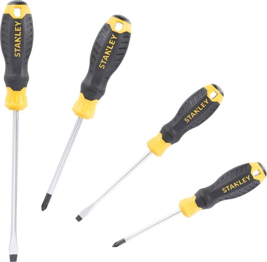 STANLEY Cushiongrip Schroevendraaierset 4-delig: PH Standaard Schroevendraaier Schroevendraaiers en Boren 4 Stuk(s)
