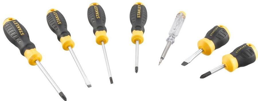 STANLEY Cushiongrip Schroevendraaierset 6-delig: PH Parallel Standaard Spanningszoeker Binddraad Schroevendraaiers en Boren 6 Stuk(s)