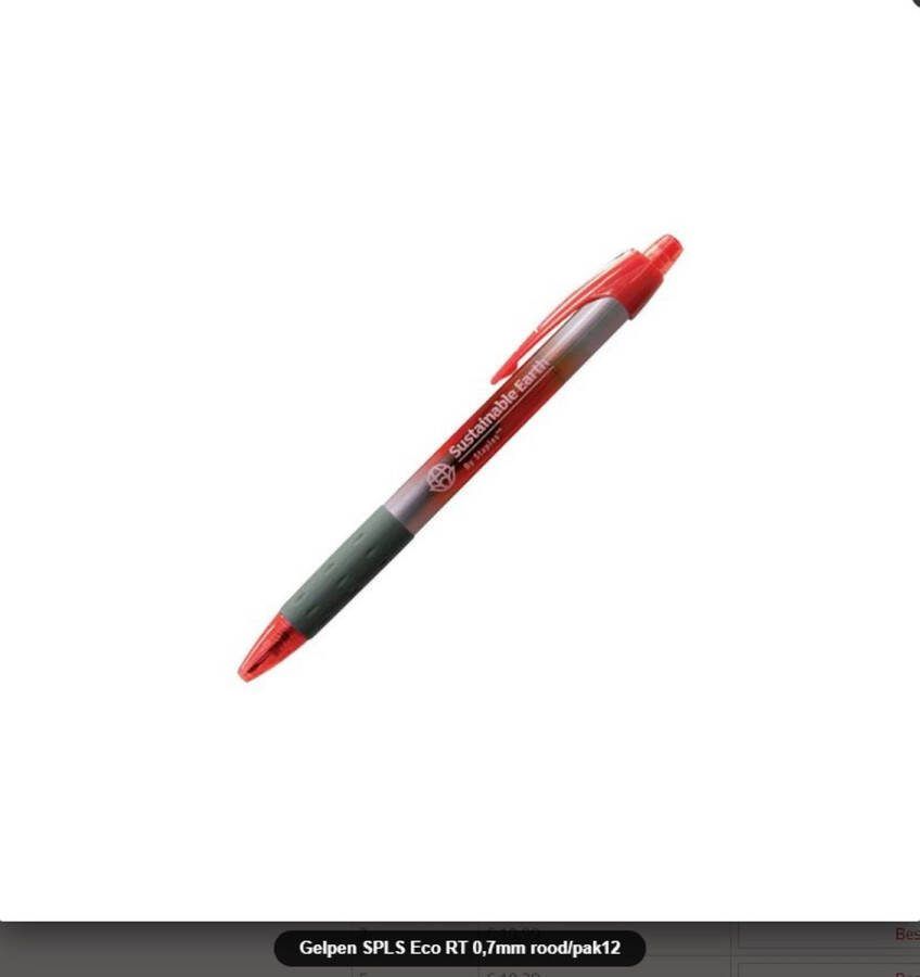 Staples Gelpen SPLS Eco RT 0 7mm Rood Pak a 12 stuks