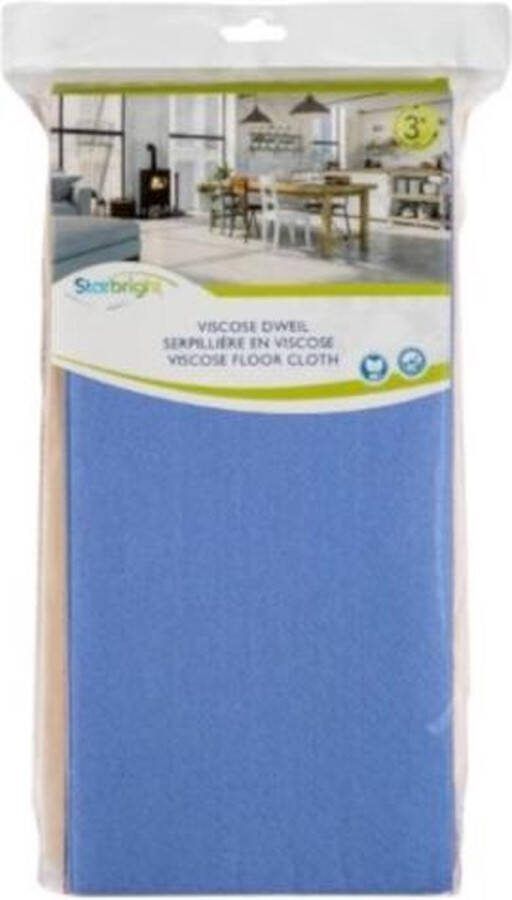 Star Bright Starbright Dweil 50 X 70 Cm Viscose Blauw geel