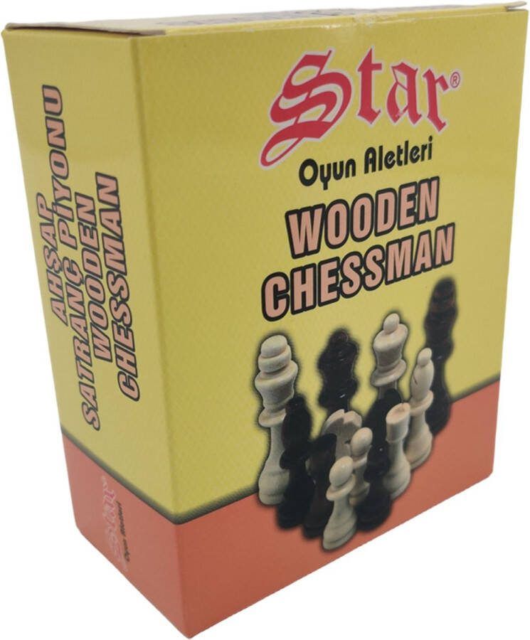 Star Houten Schaakstukken Kleine maat Staunton 1