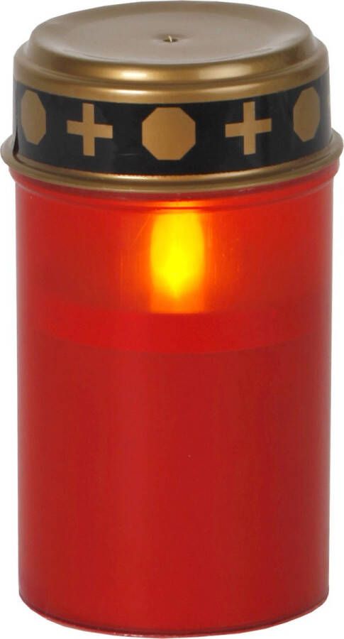 Star Trading LED-graflamp met timer Grafkaars LED Graflicht LED Grafverlichting LED met timer Grafkaarsen rood LED Grafkaarsen Buiten graflamp graflicht LED-kaarsen rood