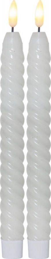 Star Trading Led kaars White wax swirl antique 2pack 25cm met timer