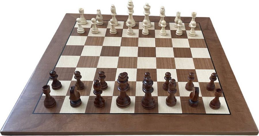 Star Vip Schaak Walnoot Groot Formaat Schaakbord met houten schaakstukken Schaakspel Schaakset Schaken Chess 41 x 42 5 x 8 2 cm