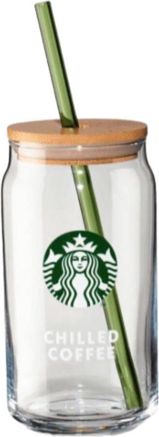 Starbucks Beker Doorzichtig Drinkbeker Chilled Coffee Glass Met Rietje en Deksel Glazen drinkbeker Herbruikbaar- ijskoffie beker Milkshake beker Tumbler Mason Jar Cup Limited Edition
