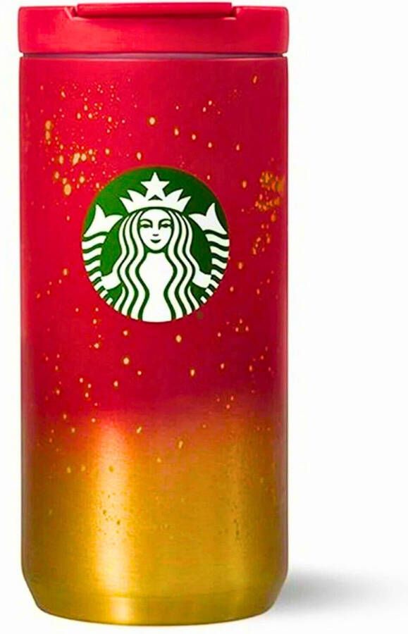 Starbucks Beker Red & Gold Ombre Metallic Drinkbeker RVS Met Deksel Herbruikbaar ijskoffie beker Milkshake beker Tumbler Cup