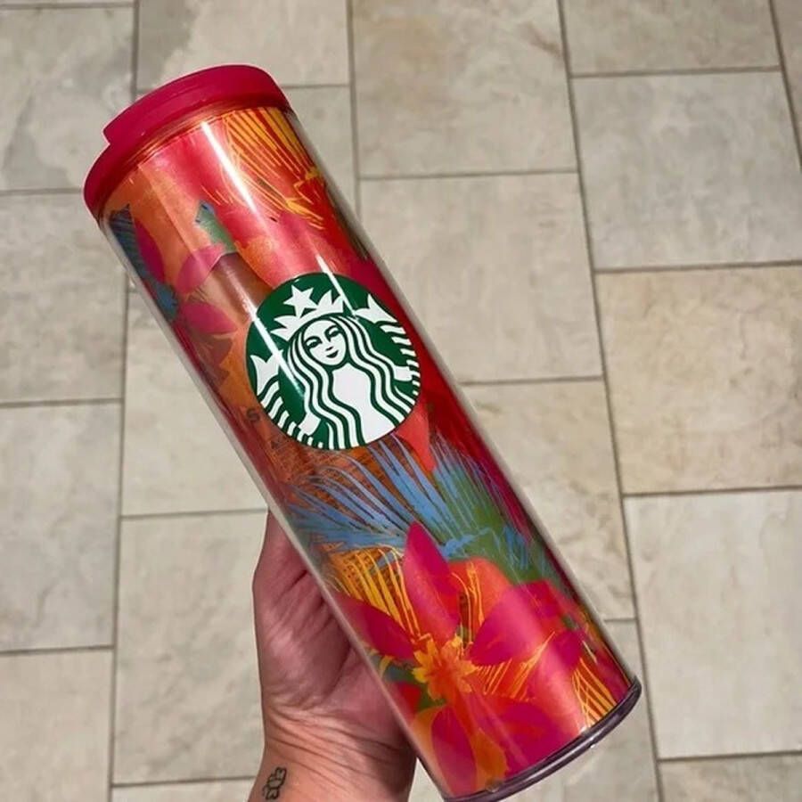 Starbucks Koffiebeker TO GO Tropical 2022 Hot Travel Cup Drinkbeker 450Ml Herbruikbaar Duurzaam