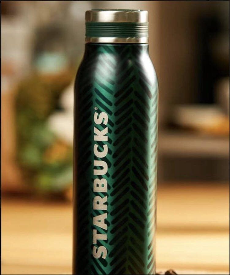 Starbucks RVS Travelmug 2024 Drinkfles Koffie Thee Warm en Koud Thermofles 443ML Groen Metaal