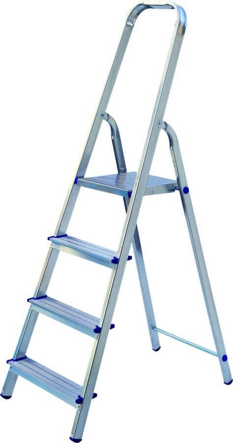 Starcko Trapladder 4 treden Aluminium Huishoudtrap 150 kg Europese keuring EN 131