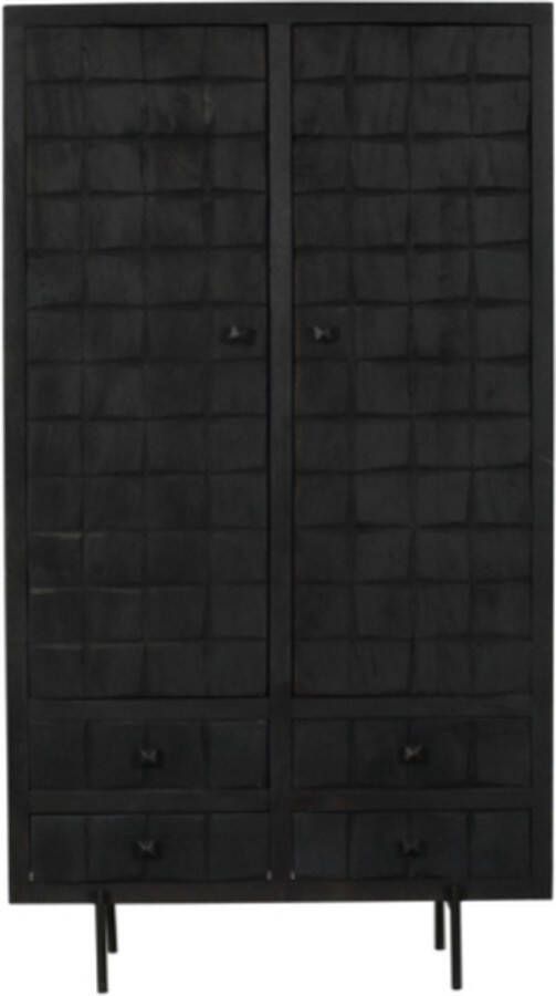 Industrieelinhuis.nl Kabinet Brandy Black 2 deuren 4 lades