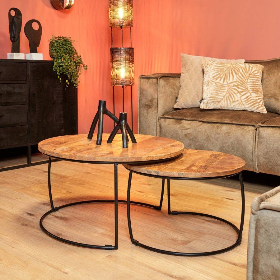 Starfun Starfurn Salontafel Coco naturel Set van 2 Rond