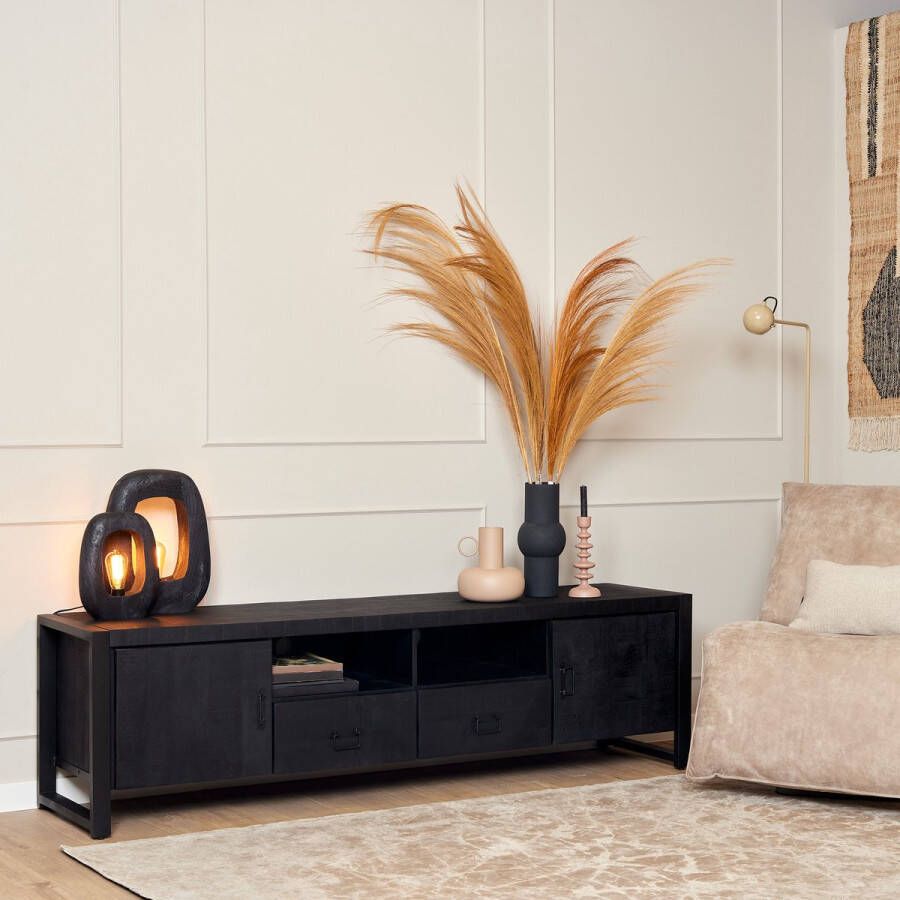 Starfurn Tv meubel Boaz Black 200 cm | Twee deuren en twee lades STF-823
