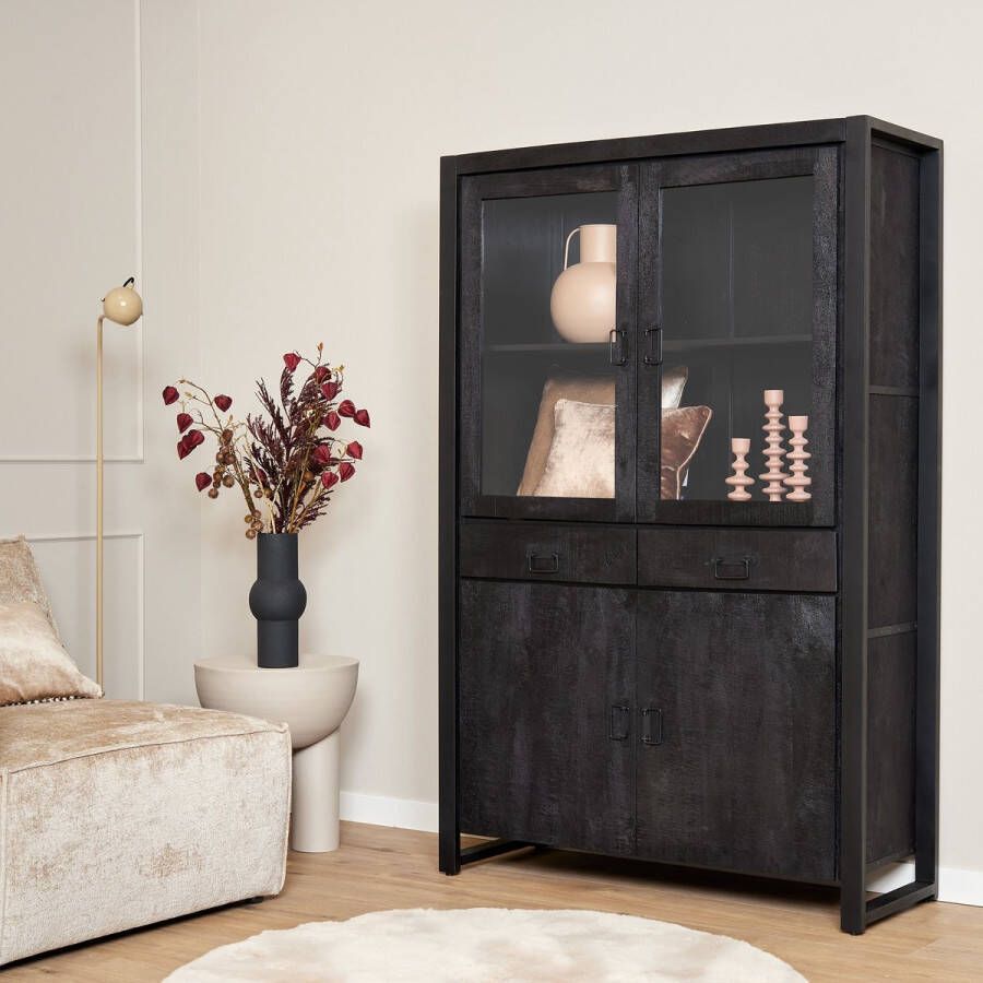 Starfurn Vitrinekast Boaz Black | 115 cm|STF-814
