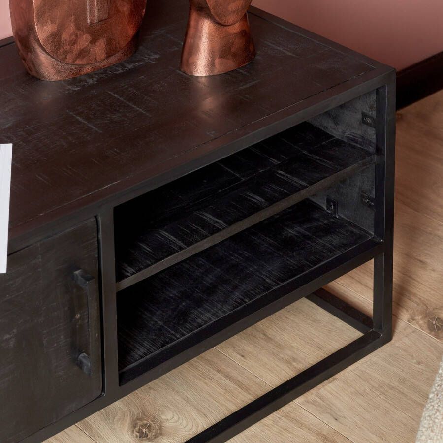 Starfurn Tv meubel Denver Black 100 cm | Mangohout en staal STF-8711