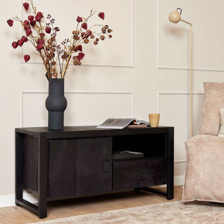 Starfurn Tv meubel Boaz Black 110 cm | Een deur en open vak STF-821