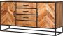 Starfurn Dressoir mangohout industrieel Arlington Mangohout Staal 165 cm - Thumbnail 1