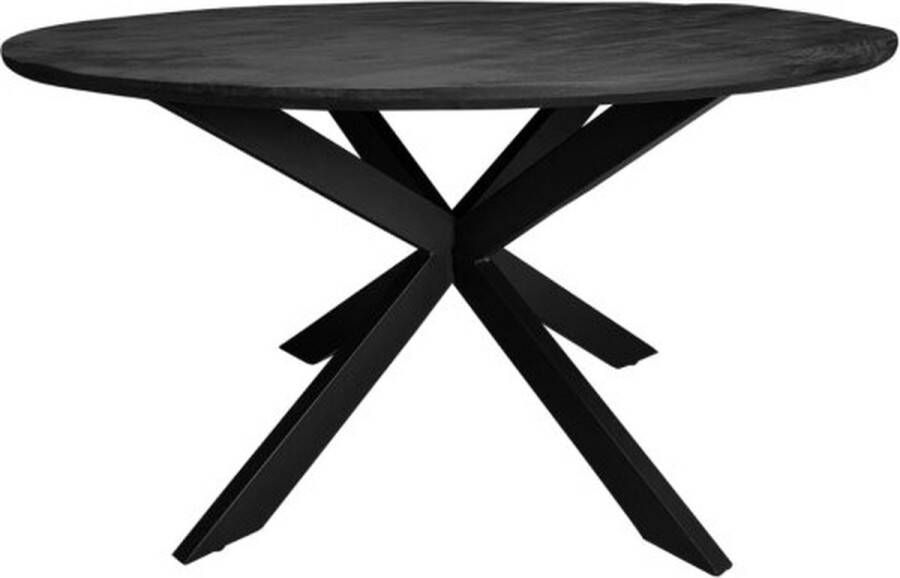 Starfurn Eetkamertafel Daan Eettafel zwart rond houten tafel 120 cm