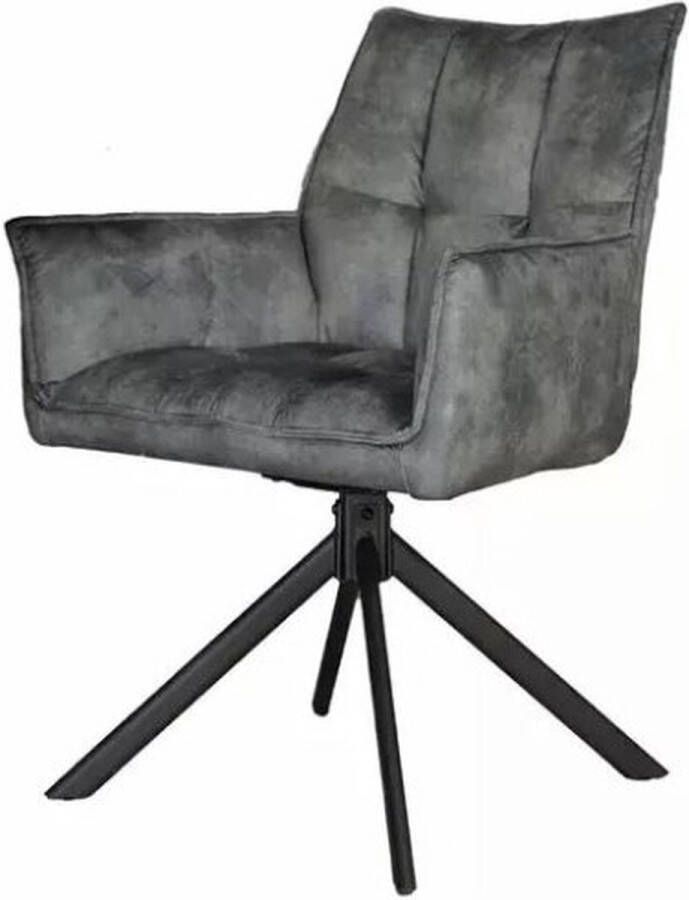 Starfurn Eetkamerstoel Dani Velvet | Blue | Met armleuning