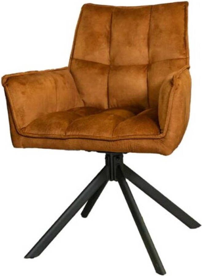 Starfurn Eetkamerstoel Dani Velvet | Gold | Met armleuning