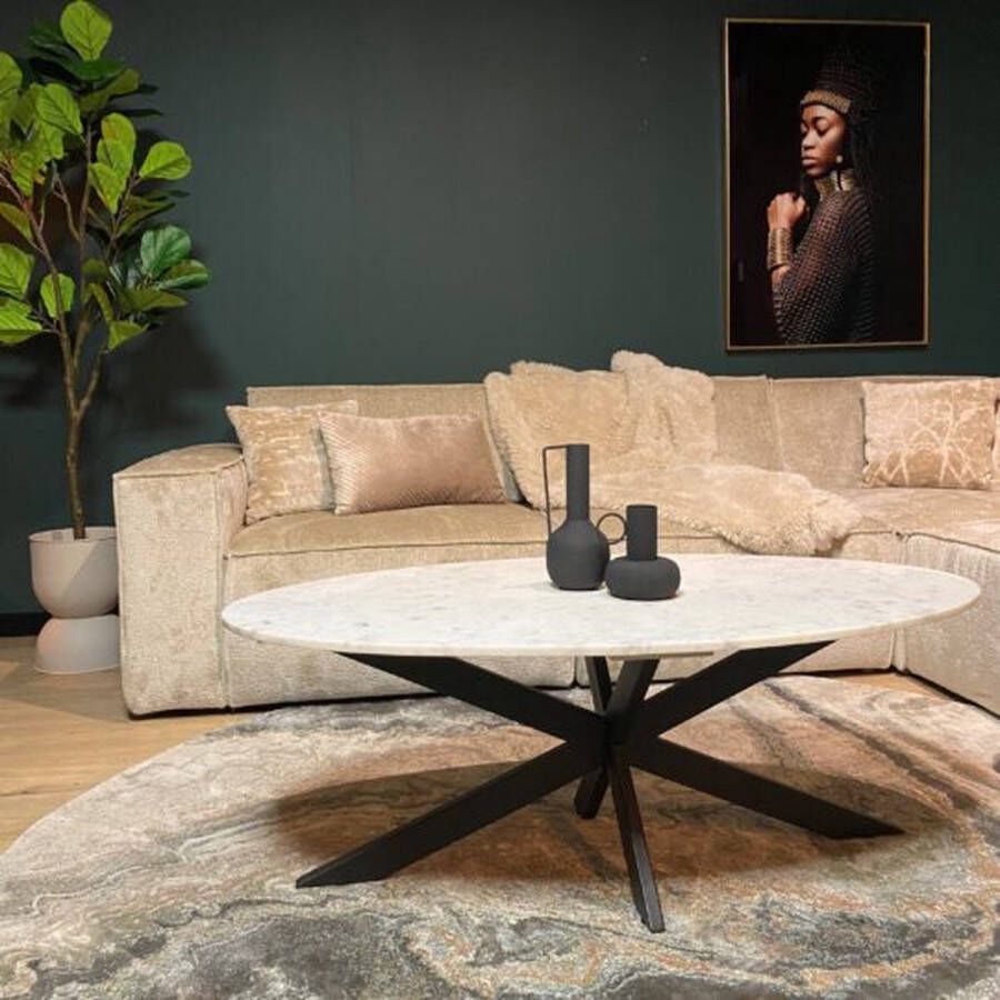 Starfurn Salontafel Faye White marble | 120 cm | Ovaal-STF-9107