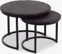 Starfurn Salontafel Ora Black Kadappa Stone| 60 cm | Set van 2-STF-9063 - Thumbnail 1