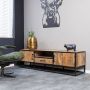 Merkloos Sans marque Tv meubel Denver | Mangohout en staal | 180 cm - Thumbnail 3