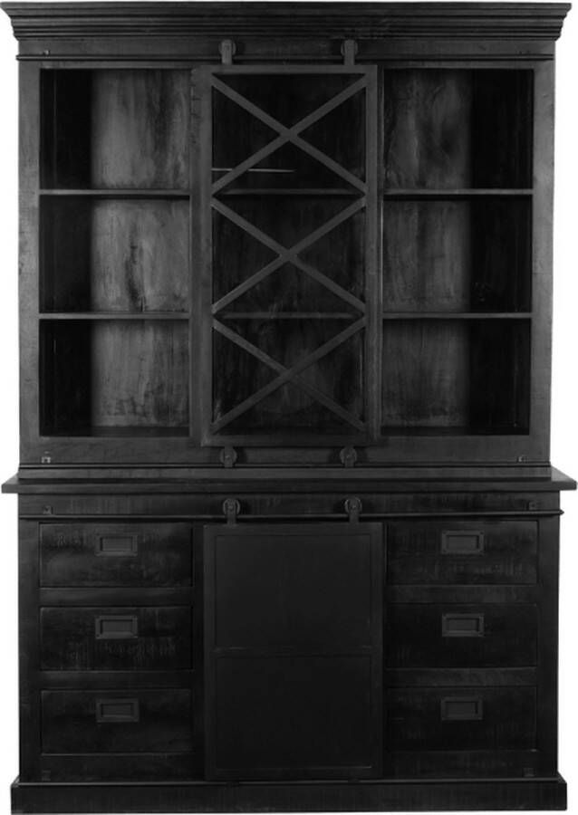 Starfurn Vitrinekast Fresno Black 160 cm|STF-708