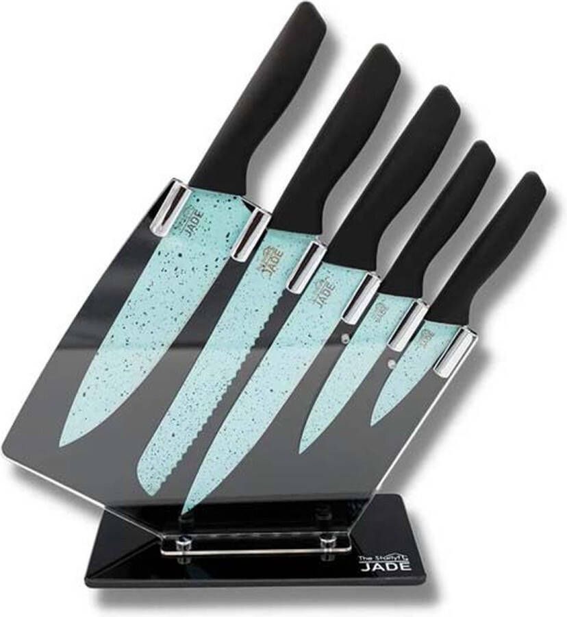 Starlyf Jade Knife Series + Standaard 6-delige messenset met messenstandaard