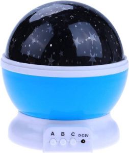 Starmaster Nachtlamp Sterrenprojector USB RGB Led Verschillende kleuren Bewegende sterren Blauw 15cm x 13cm