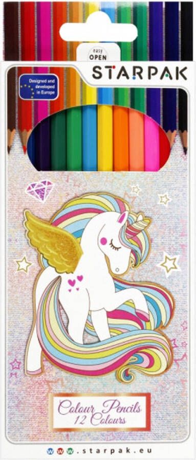 Starpak Kleurpotloden 12 stuks Colouring Pencils Tekenen unicorn doos hoge kwaliteit