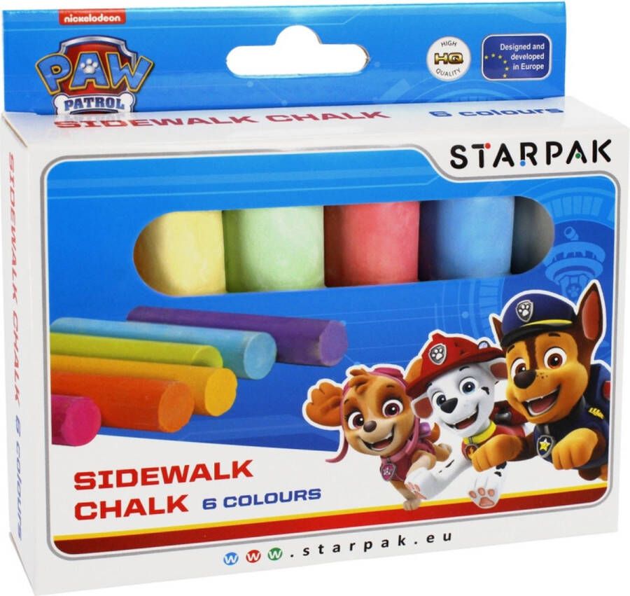 Starpak Paw Patrol Stoepkrijt 6 kleuren