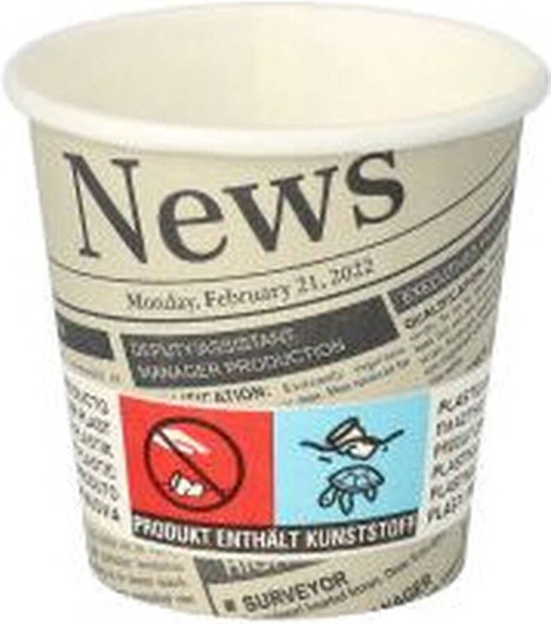 Starpak Shotglas Karton To Go 5 cl Ø 5 cm · 5 cm wit Newsprint (150 stuks)