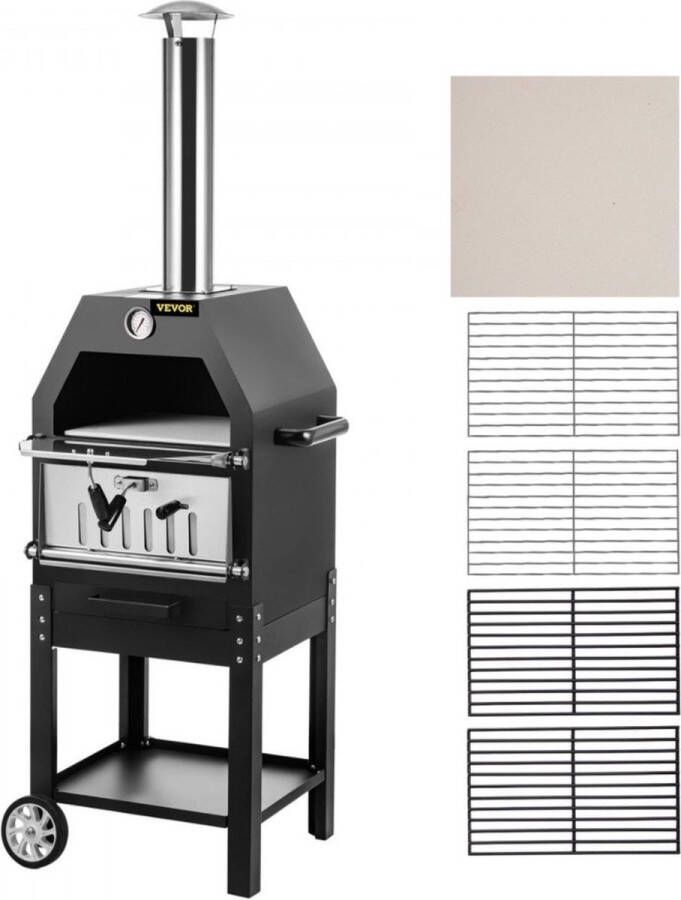 Starstation Draagbare Pizza Oven Pizza Oven Met Wielen Roestvrijstaal 2 Lagen Camping Achtertuin