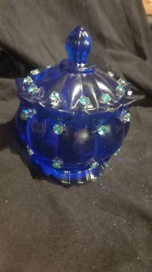 Starwolf-candles starwolf exotisch potje met diamantjes blauw geschenk snoeppotje theelichtje kerst nieuwjaar