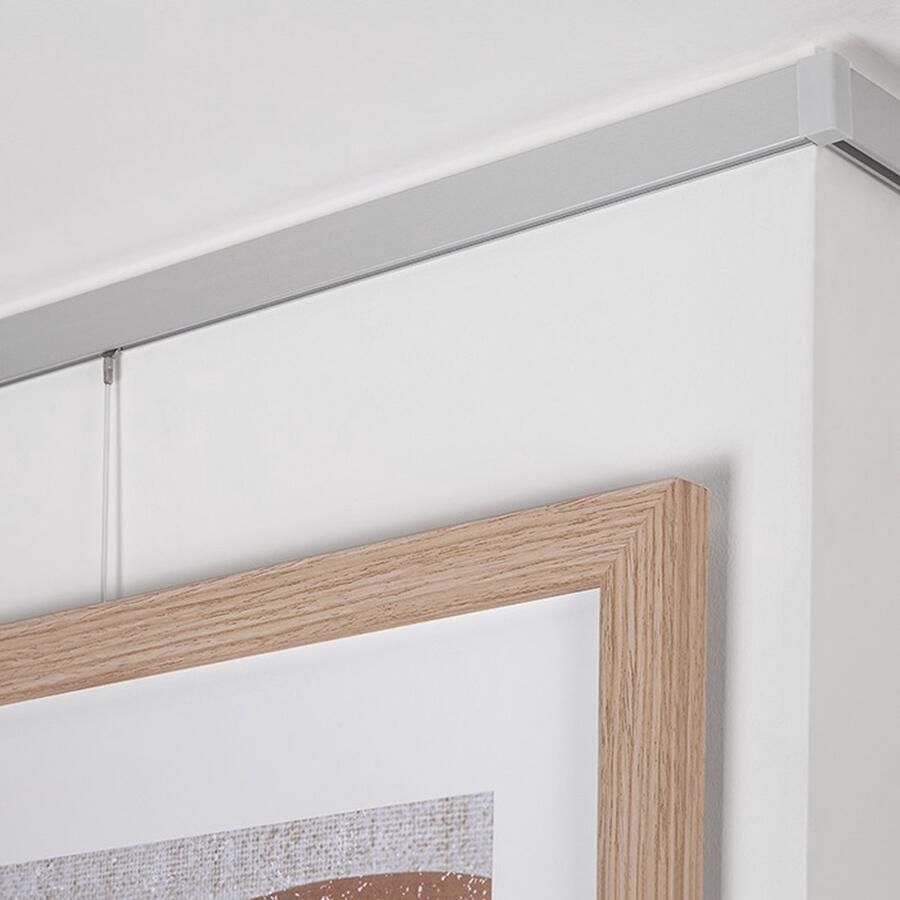 STAS picture hanging systems STAS Schilderijrail Ophangsysteem Schilderijen Cliprail 150 cm Complete Kit