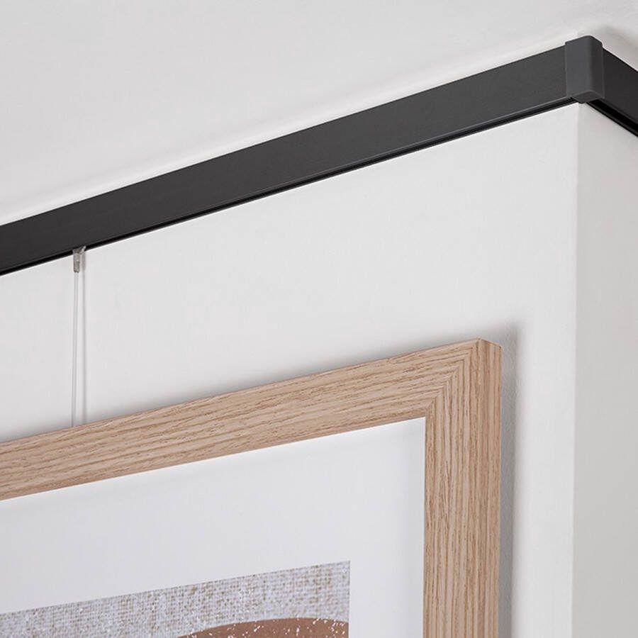 STAS picture hanging systems STAS Schilderijrail Ophangsysteem Schilderijen Cliprail 150 cm Complete Kit