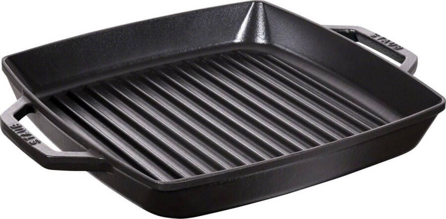 Staub Grillpan met 2 handgrepen vierkant 28x28cm zwart | Potten&Pannen | Keuken&Koken Keukengerei | 40511-683-0