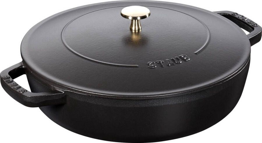 Staub Sauteerpan met'Chistera drop structure'28 cm zwart | Potten&Pannen | 3272340019845