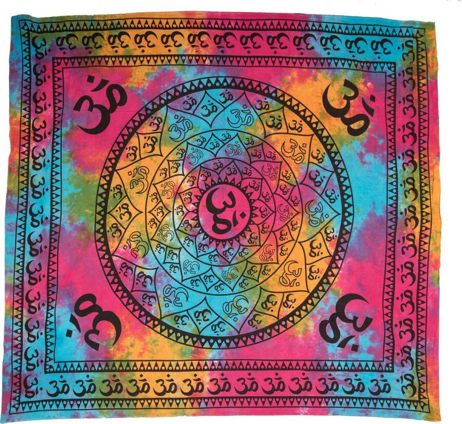 Stay Zen Mandala Kleed Ohm 30 Kleurrijk 215 x 225 CM Wandkleed Wanddecoratie Picknickkleed Tapestry