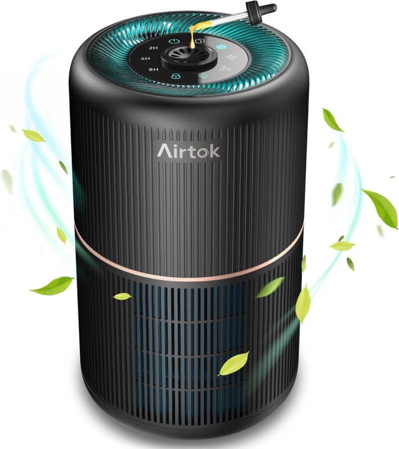 StayPowered Luchtreiniger Allergenen Weg Frisse Geuren Binnen! 4 Staps Luchtfiltersysteem met Aromatherapie Uiterst Stille Werking Energiezuinig Intelligente Luchtdetectie Zwart Levering Sneller dan Aangegeven!