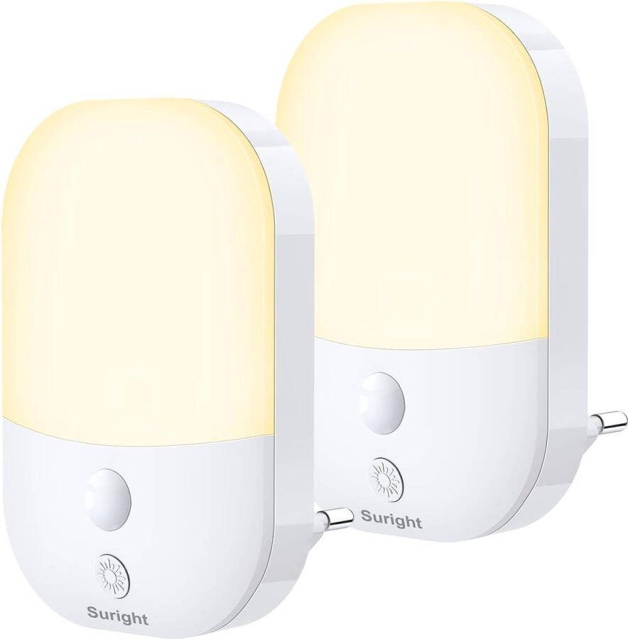 StayPowered Stopcontact Nachtlamp 2 Stuks Energiezuinige Nachtlampjes met Schemeringssensor en Instelbare Helderheid Zeer Lage Stroomverbruik Enorm Lange Levensduur Ideaal voor Kinderkamers Garages Wit Levering Sneller dan Aangegeven!