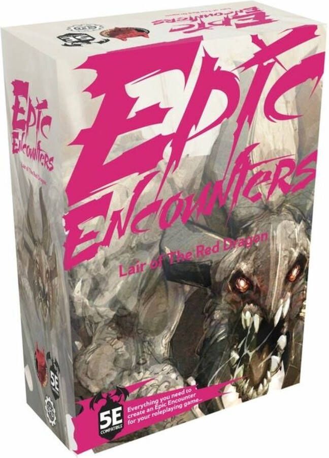 Steamforged Games Ltd. Epic Encounter RPG set Lair of the Red Dragon Boardgame Dungeons and Dragons 5e Adventure set miniatures DM Guide Tokens Dubbelzijdige Playmat