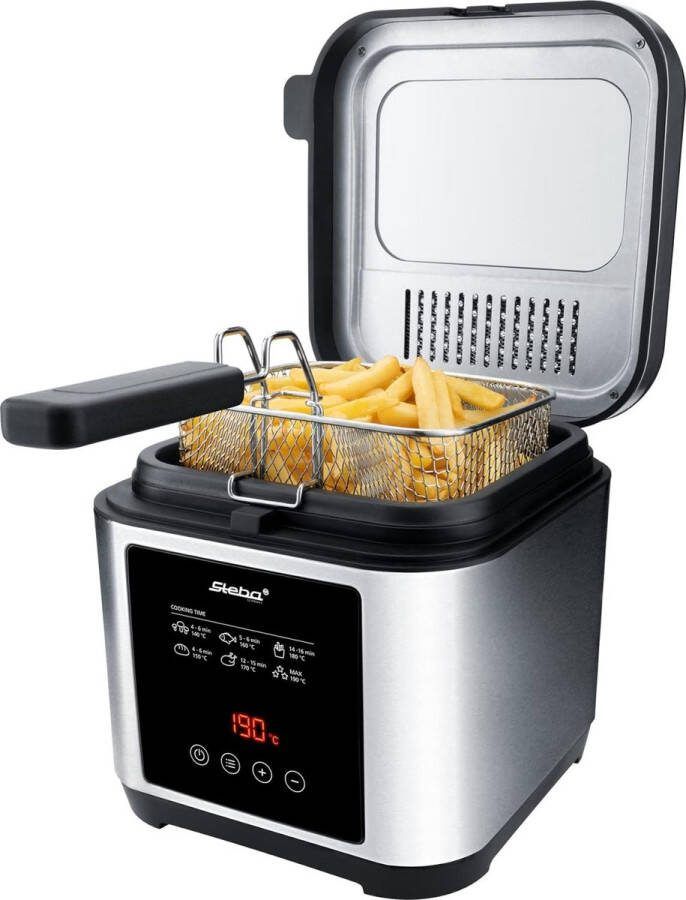 Steba DF150 Frituurpan 2 5 liter 1200 Watt 800 gram timer XXL kijkvenster Anti reukfilter