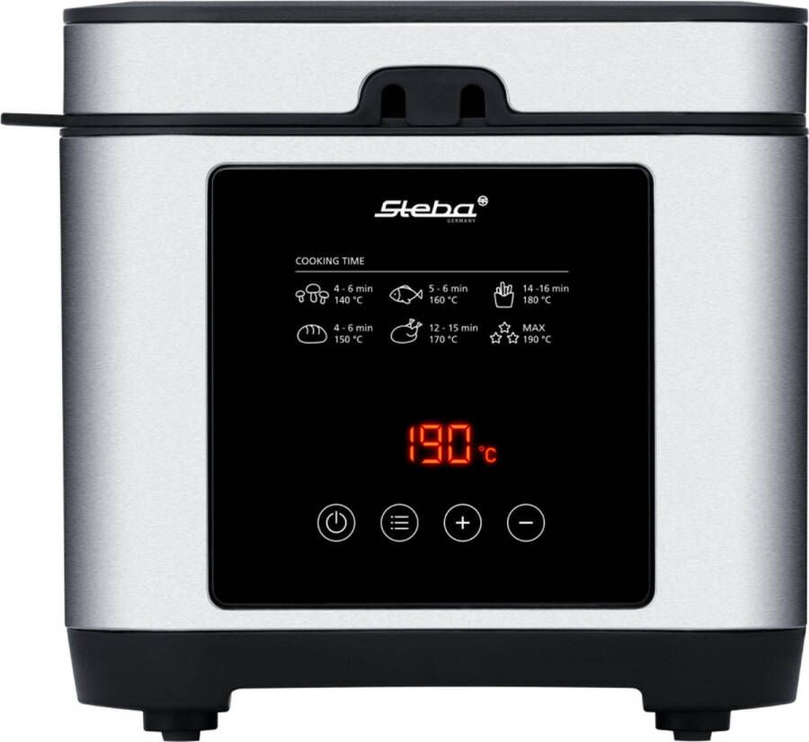 Steba DF150F 2-in-1 Frituurpan & fonduepan 2 5 liter 8 fonduevorken RVS