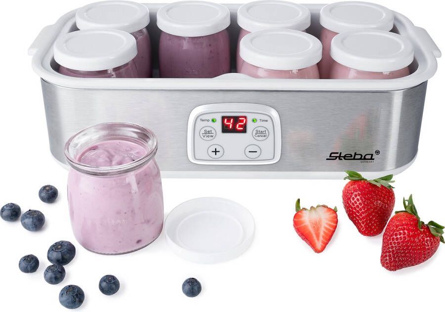 Steba JM3 Yoghurtmaker 8 potjes à 180 ml timer RVS